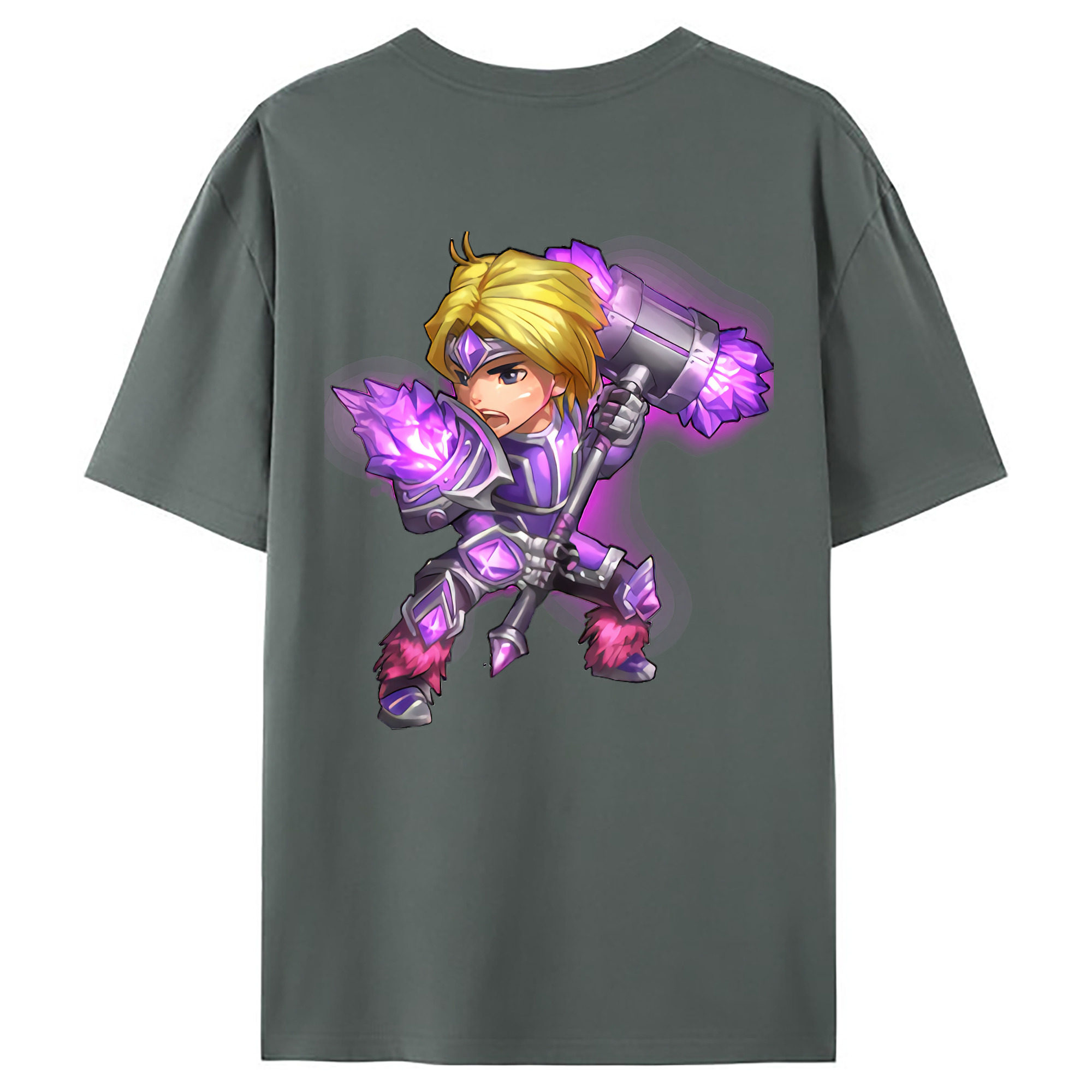 （画像用） リーグ・オブ・レジェンド League of Legends LOL 綿100％ メンズ半袖Tシャツ（バックプリント） 通気性